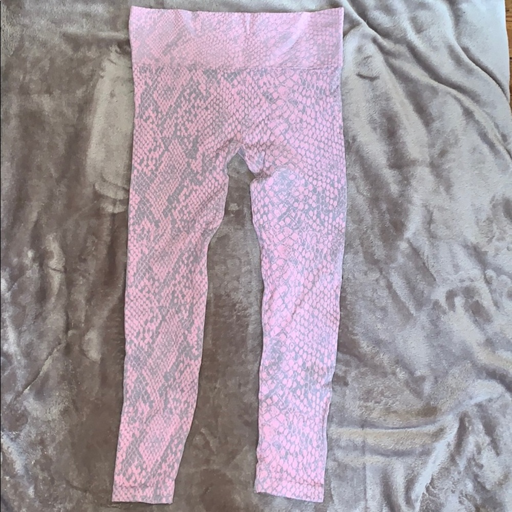 Tla by Morgan Stewart pink snake print leggings